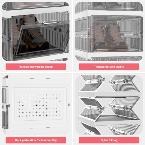 Foldable Shoe Storage Organizer, Stackable Boxes - Image 5