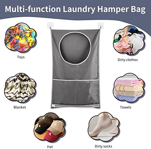 Hanging Laundry Hamper, Over The Door Laundry Bag - Image 4