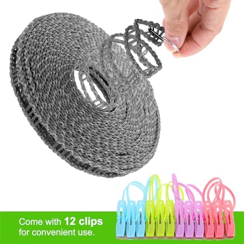 uxcell Windproof Clothesline, 5M 16.4ft Plastic Non-Slip Clothes Drying Rope - Image 3
