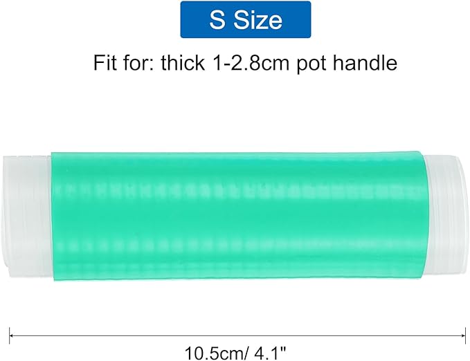 uxcell Silicone Pan Handle Sleeve, Heat Resistant Potholder Pot Holders Cover Sleeve for Frying Pan Handle Spatulas, Green (S)