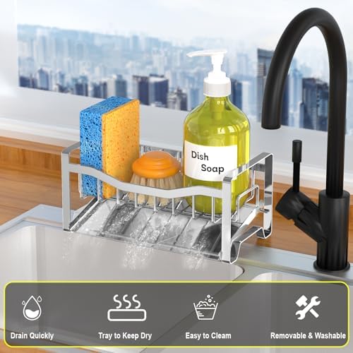Maifan Stainless Steel Kitchen Sink Caddy Organizer - Image 3