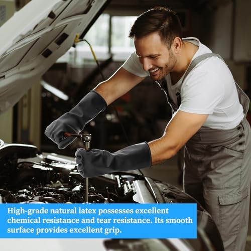 Haiou Chemical Resistant Nitrile Gloves Long Rubber Gloves - Image 6