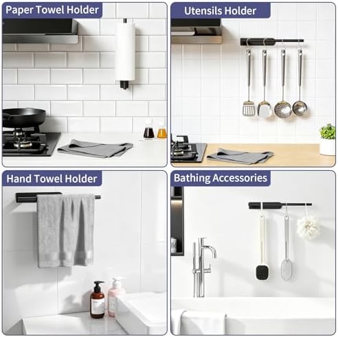 Jesginboo Paper Towel Holder Under Cabinet, Self Adhesive - Image 5