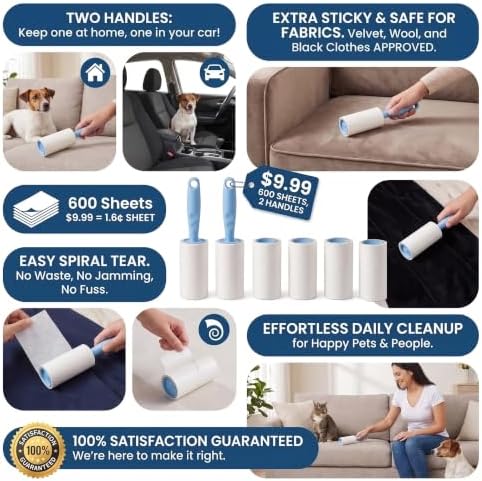 600 Sheets Extra Sticky Lint Rollers - Image 5