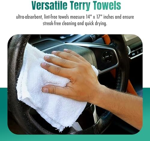 ZUPERIA Terry Towels Pack of 60 100% Cotton Terry Barmop Towels - Image 4