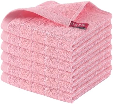 Homaxy 100% Cotton Terry Kitchen Dish Cloths, 6 Pack by Homaxy