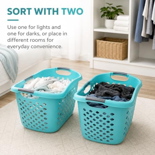 Teal Laundry Basket Set of 2 - Image 7