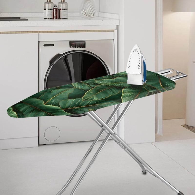 Green Banana Leaves Steam Ironing Board Cover Tropical Plant Leaves Stain - Image 2