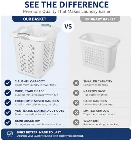 Laundry Basket 2 Pack 2 Bushel Plastic - Image 2