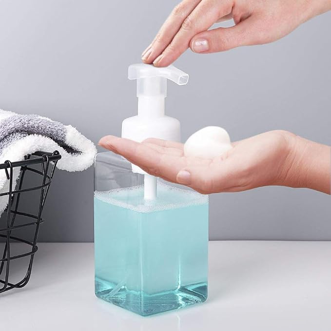 Foaming Soap Dispenser, 15oz Plastic Refillable Pump Bottle, 2 Pack, Shampoo & - Image 4