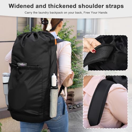 Polecasa Heavy Duty Backpack Laundry Bag, 2-3 Loads, Padded Straps - Image 2