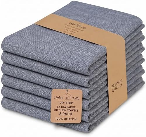 Urban Villa Kitchen Towels Premium Quality 100% Cotton Solid Kitchen Towels Set by CottonTrends