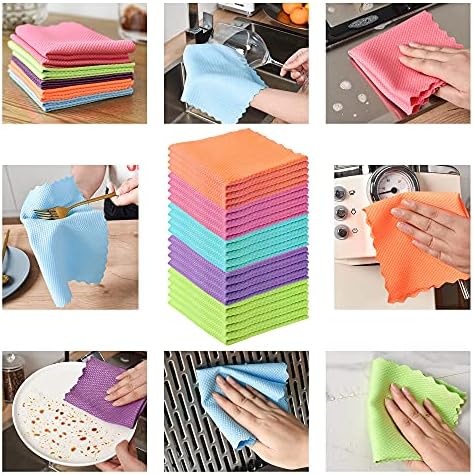Streak-Free Miracle Cleaning Cloths, 20 Pack Fish Scale Cleaning Cloth Reusable - Image 3