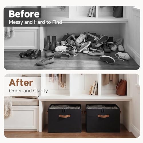 StorageWorks 2-Pack 32-Pair Fabric Shoe Storage Bins - Image 6