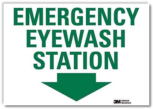 "Emergency Eyewash Station" Label with Down Arrow by SmartSign | 10" x 7" 3M Reflective Laminated Vinyl
