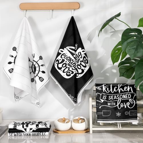 Sunnyray 6 Pcs Kitchen Towels Dish Cloths Nature Modern Absorbent Hand Tea Wash - Image 7