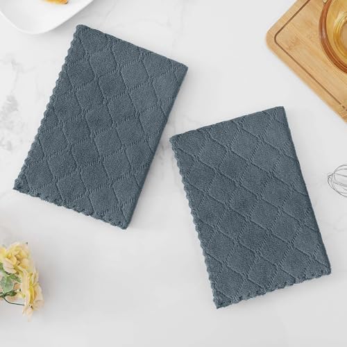 Homaxy Super Soft 16 Pack Coral Velvet Dish Cloths, Dark Grey - Image 6