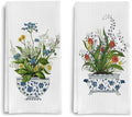Chinoiserie Floral Kitchen Towels Set of 2 by ColorfulLifeStartingwithYourCuteTowel