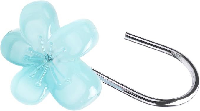 Flower Themed Shower Curtain Hooks, Glow in The Dark Bathroom Decor - Image 2