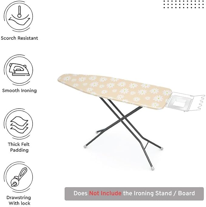 Encasa XO Ironing Board Cover and Pad, Thick Felt 49"x18" - Image 3