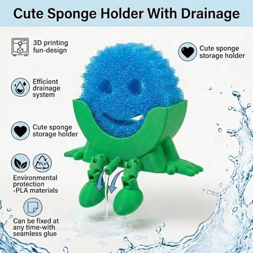 Creative Drainage Sponge Holder: Traceless Glue, 3D Printed Funny Kitchen Sink - Image 2