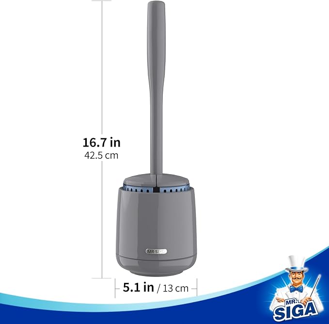 MR.SIGA Toilet Bowl Brush and Holder, Sturdy Long Handle, 12 Pack - Image 4