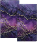 Purple and Gold Marble Kitchen Towels Set of 2 Abstract Ink Texture Soft by Granbey