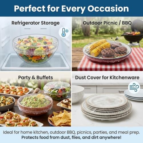 Disposable Stretch Food Covers, Elastic Bowl Covers, Plastic Wrap Alternat - Image 5
