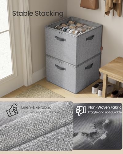 SONGMICS Shoe Organizer for Closet, Fabric Bins, Fits up to 16 Pairs - Image 6