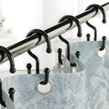 Bathway Black Plastic Double Shower Curtain Hooks, 12 Shower Curtain Rings by Bathway