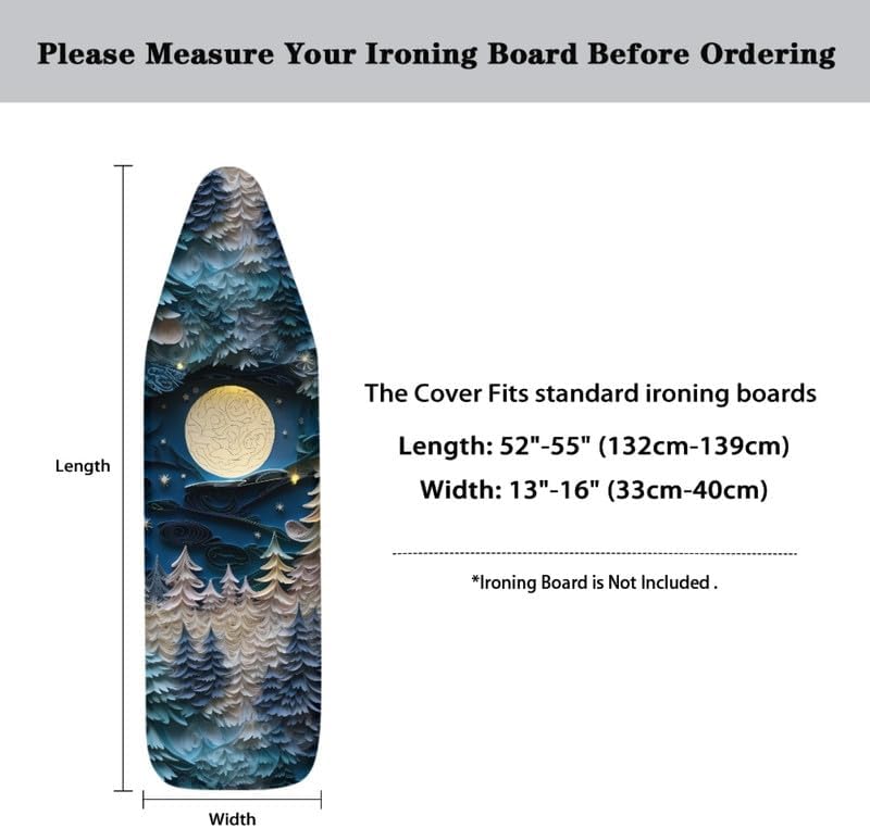 Origami Moon Pine Tree Ironing Board Cover Paper Carving Starry Night Home Iron - Image 6