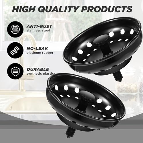 Retisee 2 Pcs Kitchen Sink Stopper Strainer Stainless Steel Drain Strainers - Image 6