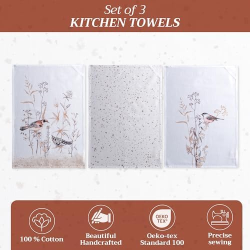 Maison d' Hermine Kitchen Towels Set of 3 Reusable 100% Cotton 27.50" x 20" - Image 2