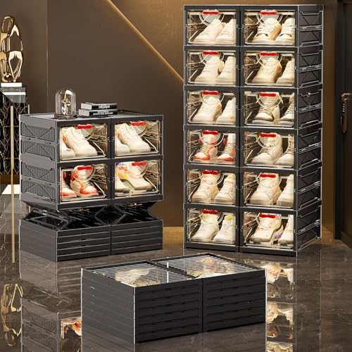 Foldable Shoe Rack Organizer Stackable Shoe Storage Box - Image 3