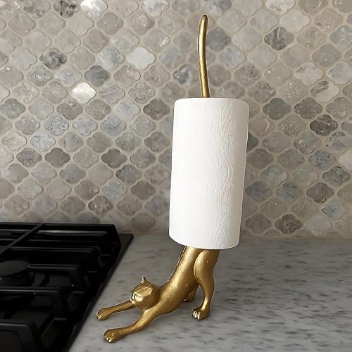Cat Paper Towel Holder 17'' Cast Iron Paper Towel Holder Funny Toilet Paper - Image 3