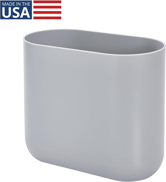 iDesign Small Slim Plastic Bathroom Trash Can - Image 2