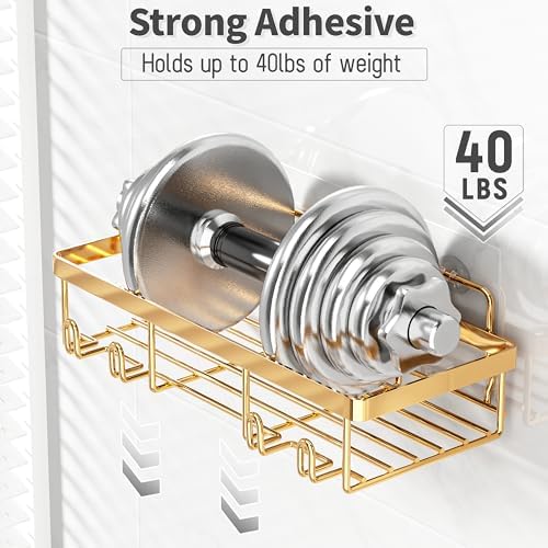Liuoud 10 Pack Shower Caddy for Inside shower, Brite Gold Bathroom Storage - Image 4