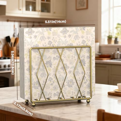 2 Pack Gold Napkin Holders for Table, Metal Set for Kitchen Counter - Image 3