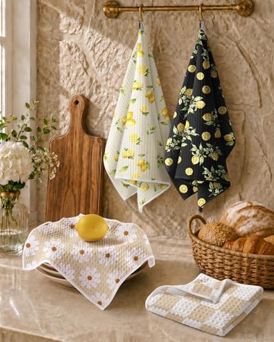 Miss Adola Reversible Microfiber Kitchen Towels Set of 2, Lemon Refreshment - Image 5