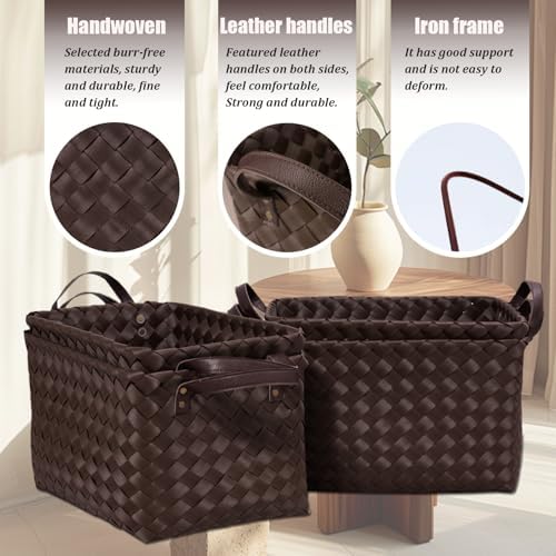 Handwoven Clothes Basket Laundry Hampers Large Wicker Storage Baskets - Image 2