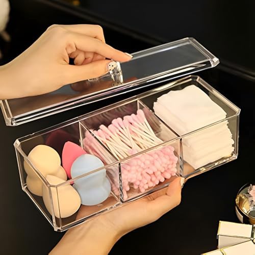 Sooyee Qtip Holder Rectangle Cotton Ball and Swab Holder Organizer by Sooyee
