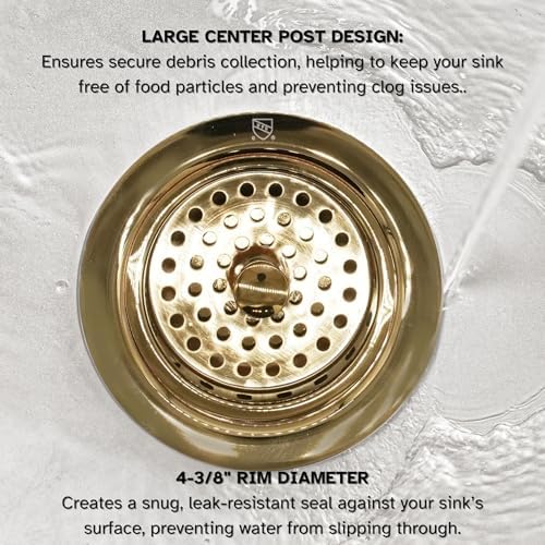 Westbrass A214-01 3-1/2" Post Style Large Kitchen Sink Basket Strainer - Image 5