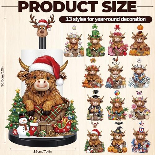 Novabright Holiday Wooden Paper Towel Holder - Image 3