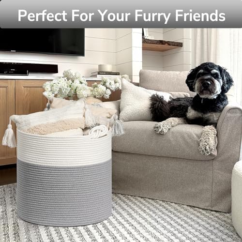 Goodpick Woven Rope Blanket Basket Living Room - Image 5