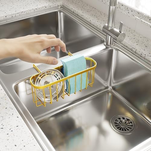 SWTYMIKI Sponge Holder for Kitchen Sink, Kitchen Sink Caddy Rustproof Sponge - Image 6