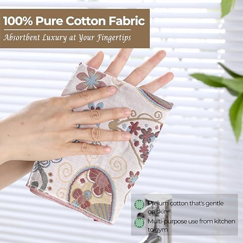 Cotton Reversible Boho Dish Towels, 4 Pack - Image 5