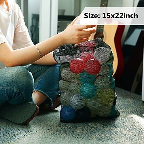 Frienda 6 Pieces Mesh Stuff Sack, 11 x 15 Inch Durable Nylon Mesh Drawstring - Image 5