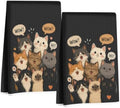 Jztco 2 Pcs Cute Cat Kitchen Towels, Cats Gift Reusable Hand Towels by Jztco