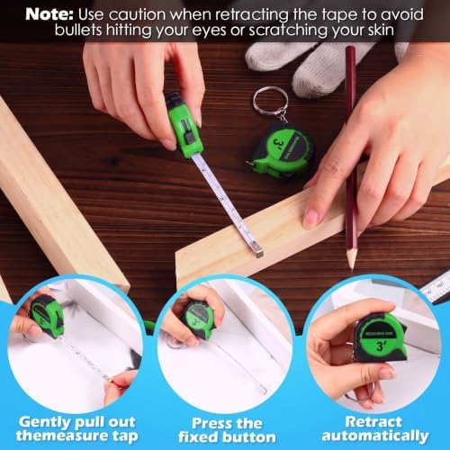 Kanayu Mini Tape Measure Keychains 3 ft Small Retractable Measuring Tape Bulk - Image 4
