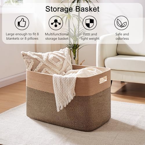 OIAHOMY 108L Extra Large Blanket Basket Dog Toy Basket Yellow - Image 4